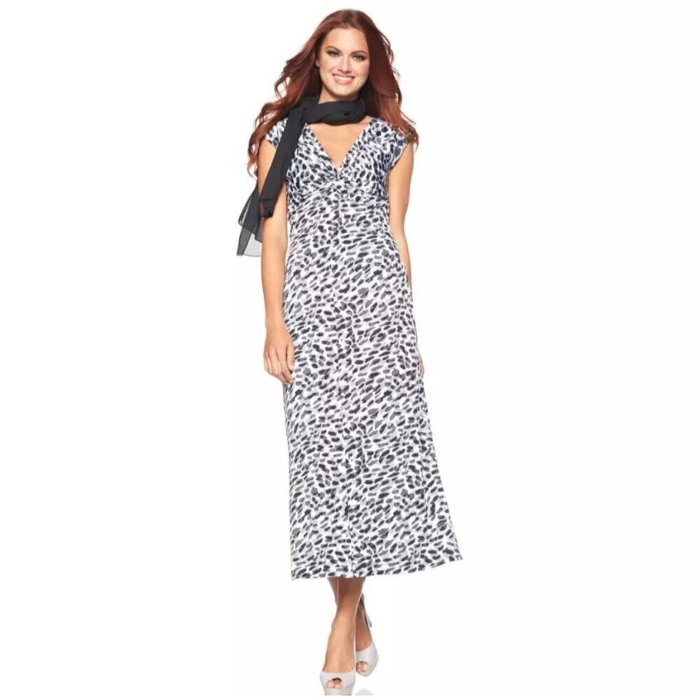 Tiana B. Stretch Pullover Maxi Dress Your Best Bet Black White Casual Size Small